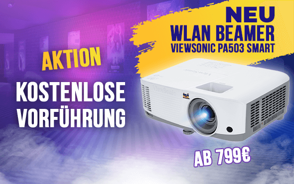 Reichweite der ViewSonic PA503 SMART WLAN-Beamer