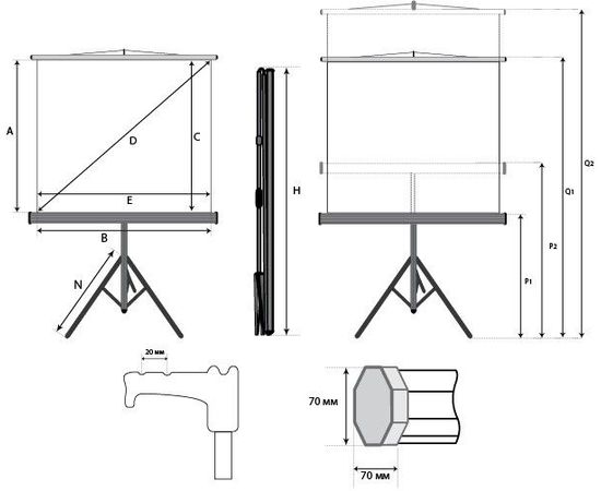 Bildschirm für Beamer Lumien Eco View 174x174 (LEV-100107), Diagonale: 97'', bild 4